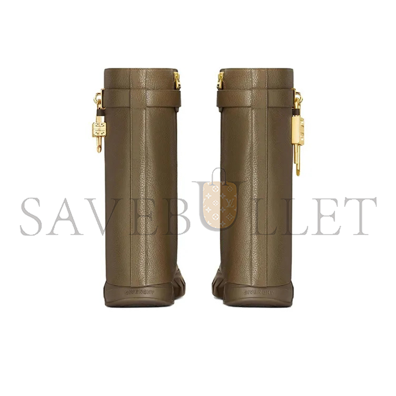 GIVENCHY SHARK LOCK BIKER LEATHER ANKLE BOOTS BE603SE1L0